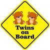 Girl Twins on Board Bumper Magnet