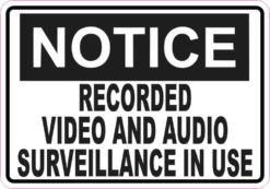Notice Video and Audio Surveillance Magnet