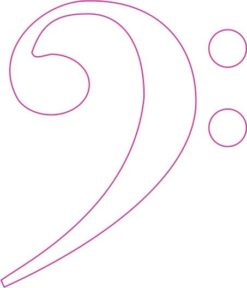 White Bass Clef Sticker