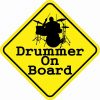 Drummer On Board Sticker