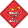 Red Trumpet Player On Board Sticker
