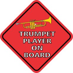Red Trumpet Player On Board Sticker