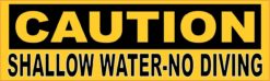 Caution Shallow Water No Diving Sticker