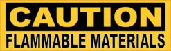 Caution Flammable Materials Sticker