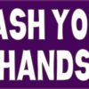Purple Wash Your Hands Sticker