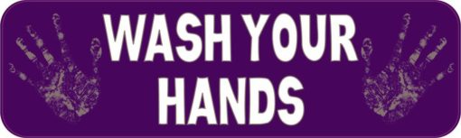 Purple Wash Your Hands Sticker