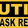 Caution Dust Mask Required Sticker