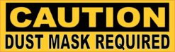 Caution Dust Mask Required Sticker