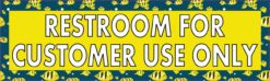 Fish Restroom For Customer Use Only Sticker