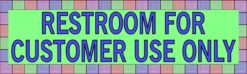 Colorful Squares Restroom For Customer Use Only Sticker