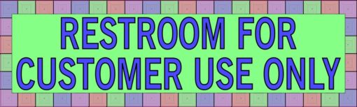 Colorful Squares Restroom For Customer Use Only Sticker