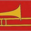 Red Trombone Bumper Sticker