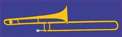 Blue Trombone Bumper Sticker