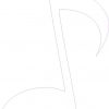White Eighth Note Sticker