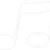 White Double Eighth Note Sticker
