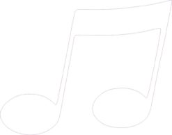 White Double Eighth Note Sticker
