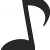 Black Eighth Note Sticker