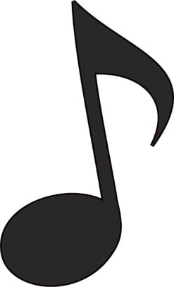Black Eighth Note Sticker