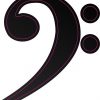Black Bass Clef Sticker