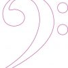 White Bass Clef Sticker