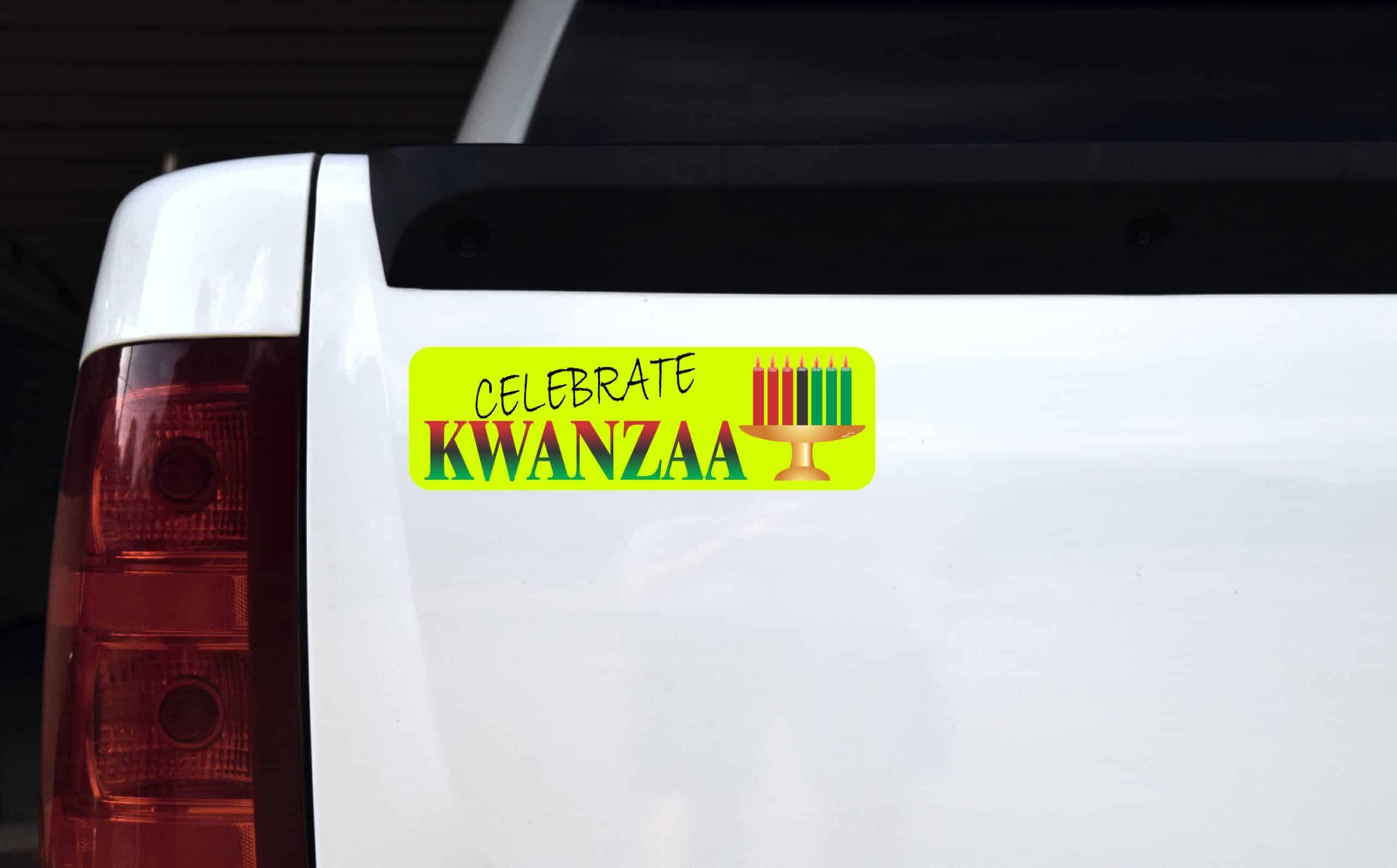 10in x 3in Celebrate Kwanzaa Bumper Sticker