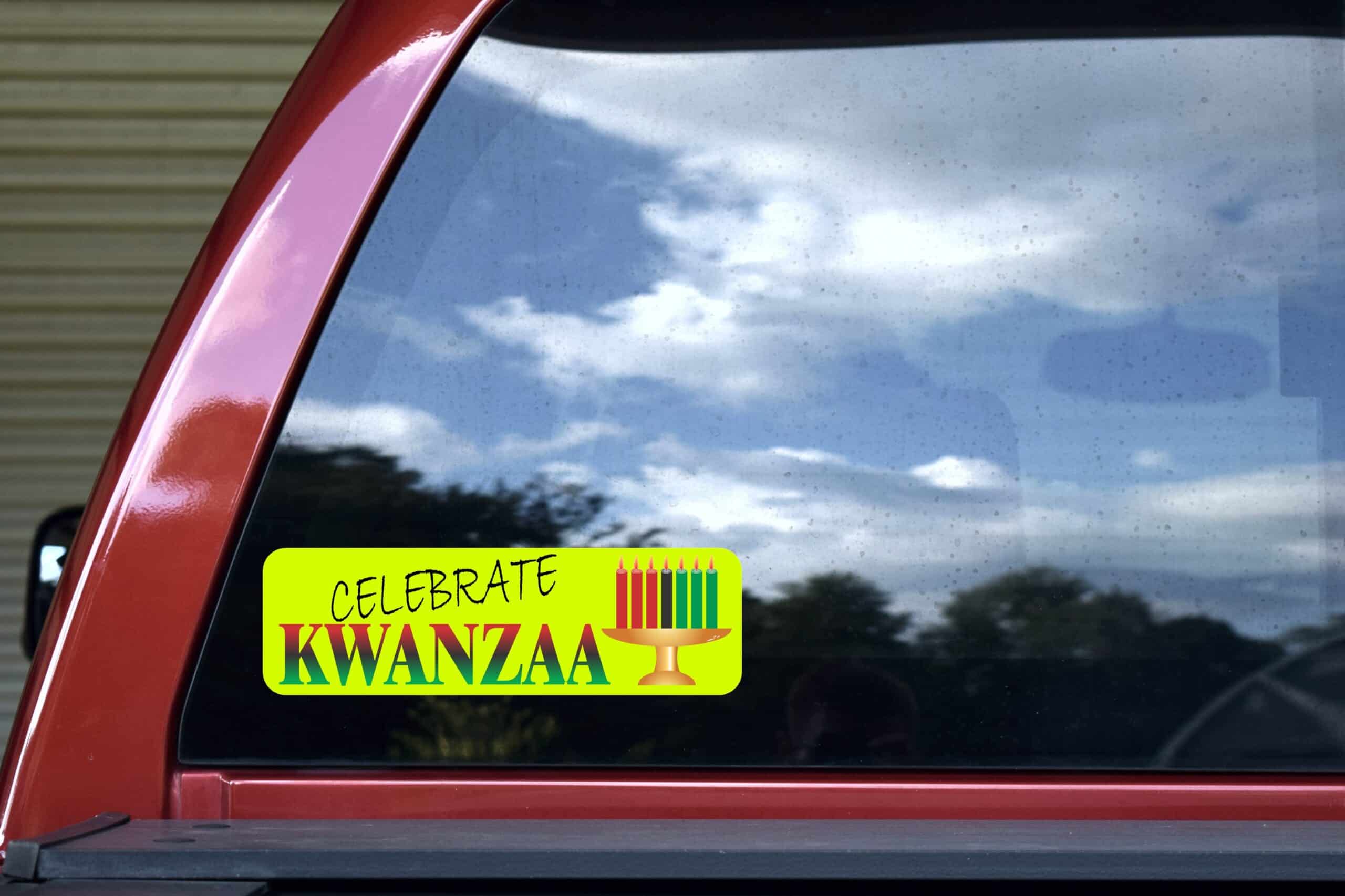 10in x 3in Celebrate Kwanzaa Bumper Sticker