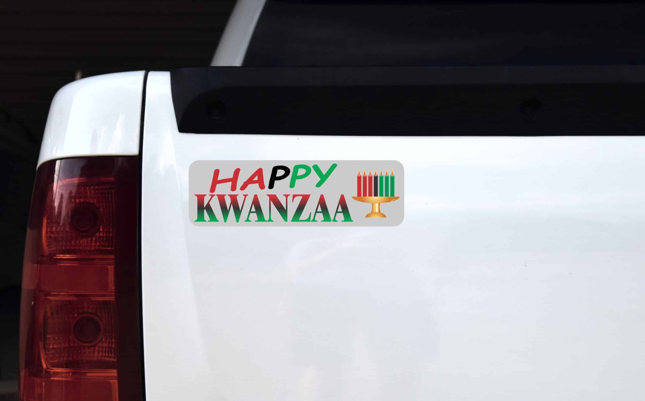 10in x 3in Happy Kwanzaa Bumper Sticker
