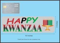 10in x 3in Happy Kwanzaa Magnet