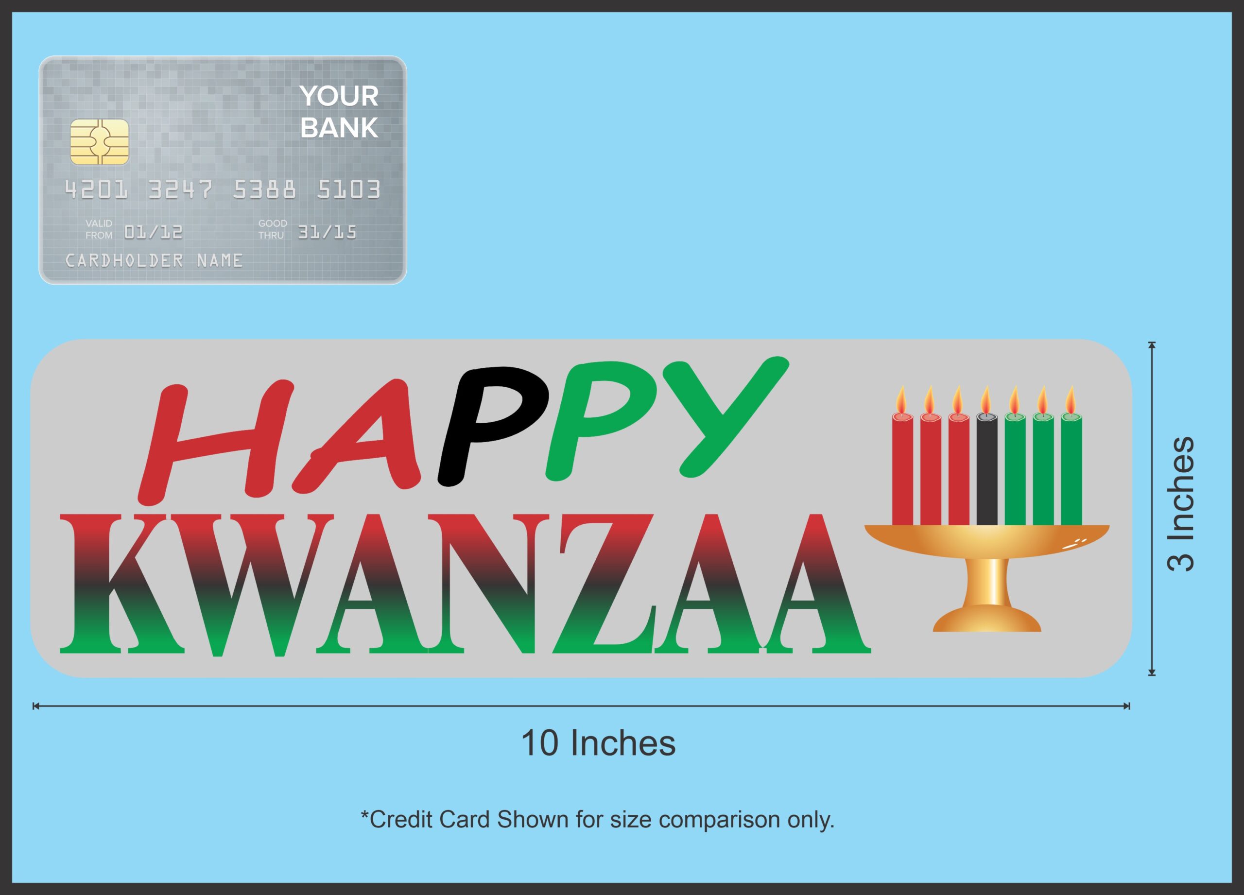 10in x 3in Happy Kwanzaa Magnet