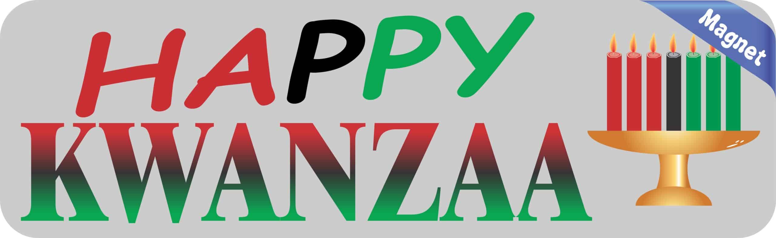 10in x 3in Happy Kwanzaa Magnet