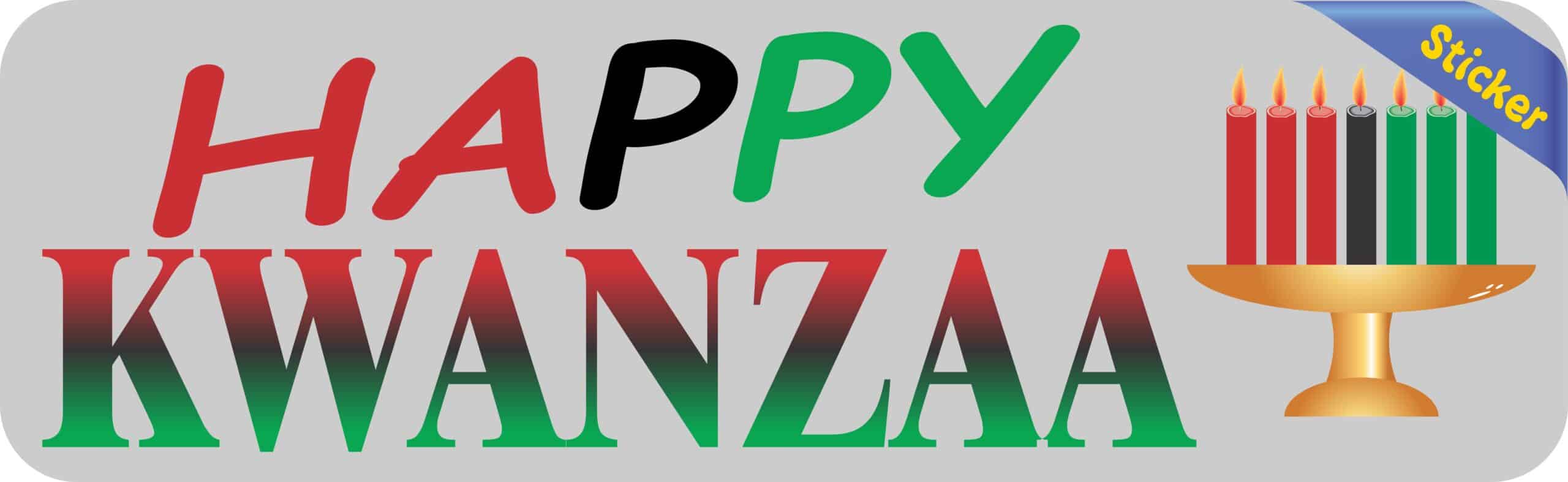 10in x 3in Happy Kwanzaa Bumper Sticker
