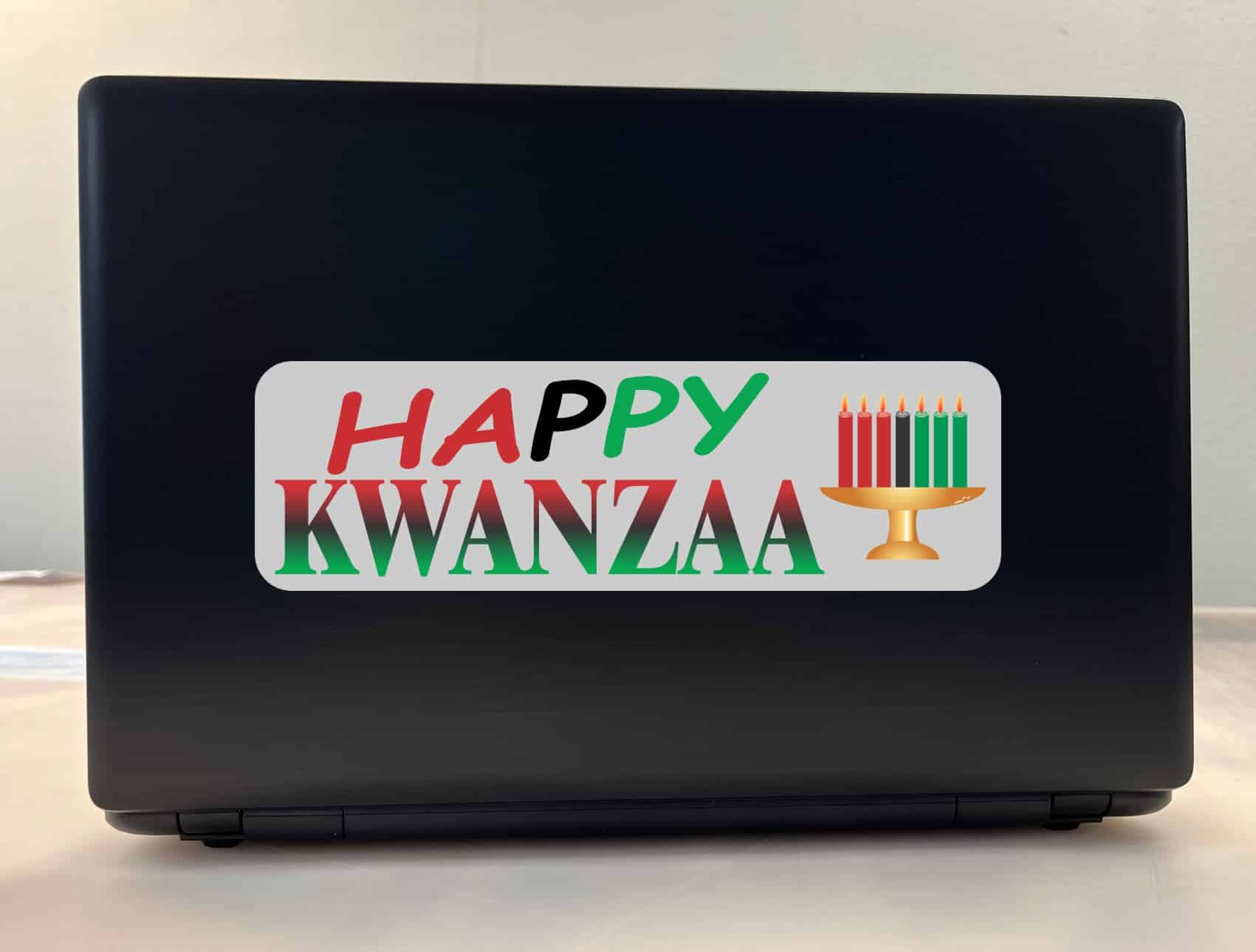 10in x 3in Happy Kwanzaa Bumper Sticker