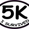 Oval I Survived 5K Sticker