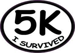Oval I Survived 5K Sticker