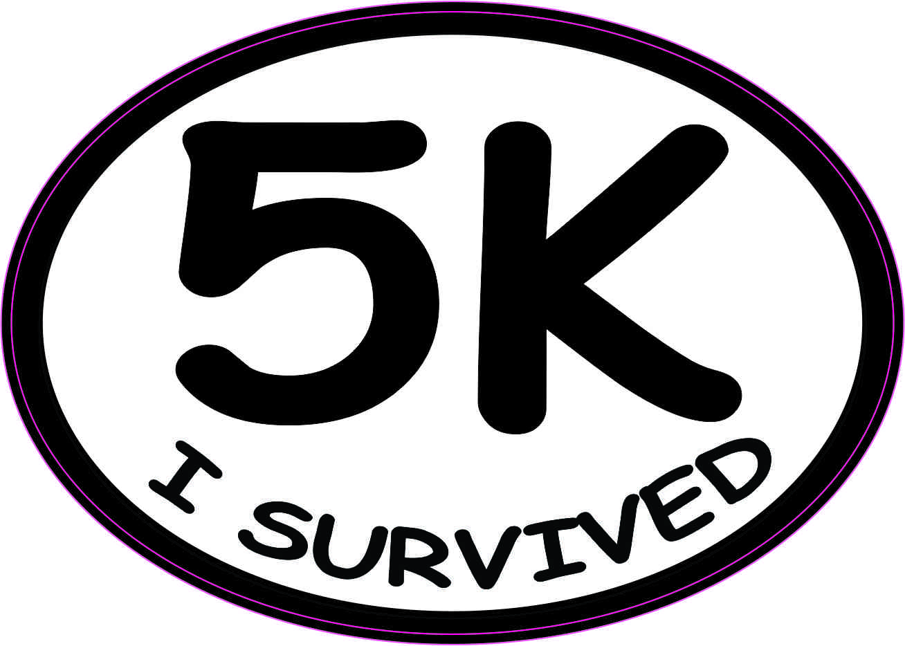 Oval I Survived 5K Sticker