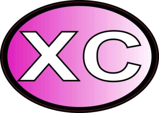 Pink Oval XC Cross Country Sticker