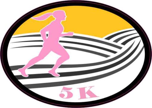 Oval Female Runner 5K Sticker