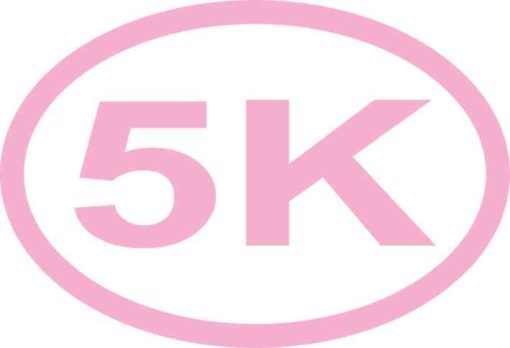 Pink Oval 5K Sticker