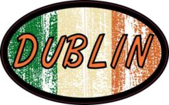 Oval Irish Flag Dublin Sticker