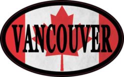 Oval Canadian Flag Vancouver Sticker