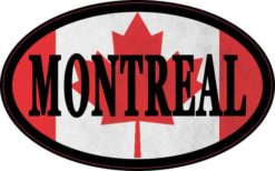 Oval Canadian Flag Montreal Sticker