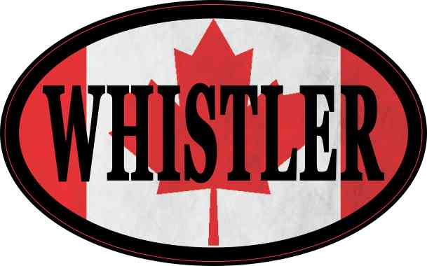 Oval Canadian Flag Whistler Sticker