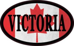 Oval Canadian Flag Victoria Sticker