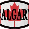 Oval Canadian Flag Calgary Sticker