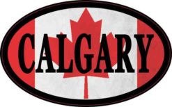 Oval Canadian Flag Calgary Sticker