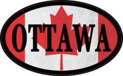 Oval Canadian Flag Ottawa Sticker