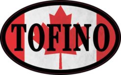 Oval Canadian Flag Tofino Sticker