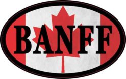 Oval Canadian Flag Banff Sticker