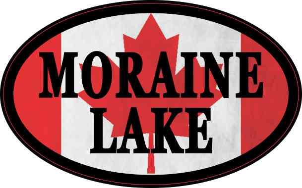 Oval Canadian Flag Moraine Lake Sticker