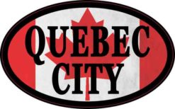Oval Canadian Flag Quebec City Sticker